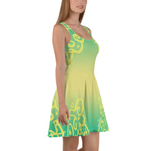 Load image into Gallery viewer, Cone Pattern Skater Dress - Lemon Sorbet
