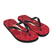 Load image into Gallery viewer, Cone Pattern Flip-Flops - Strawberry
